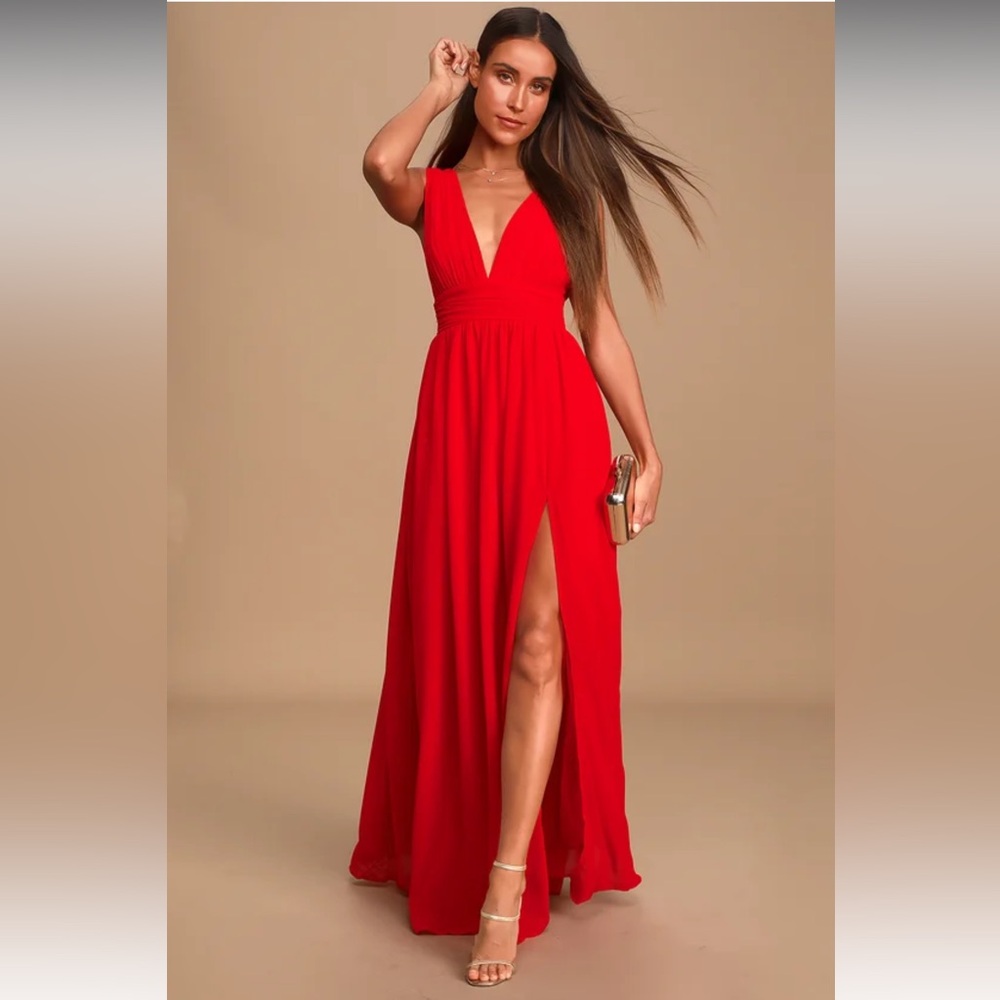 Beautiful Heavenly Hues Red Maxi Dress
